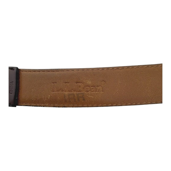 LL Bean Belt Brown Full Grain Leather Brass Buckle Men's Size 42 (flaw) Office - Picture 8 of 8